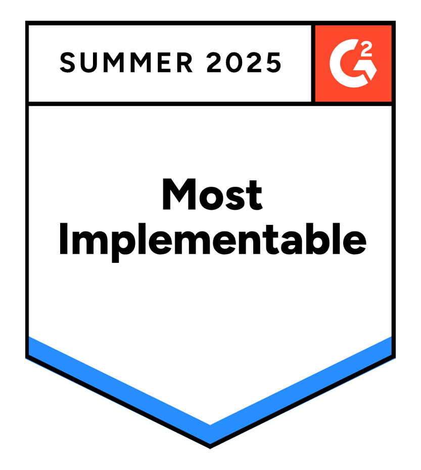 BADGE_G2-summer-2025-ideagen-plant-assessor-occupational-health-and-safety_most-implementable-total_jun25