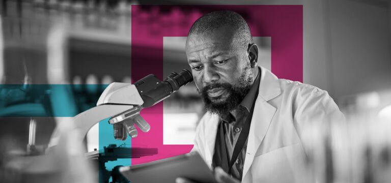SINGLE-IMAGE_squares-black-man-pharmacist-with-microscope_aug24