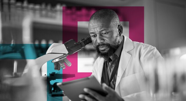 SINGLE-IMAGE_squares-black-man-pharmacist-with-microscope_aug24