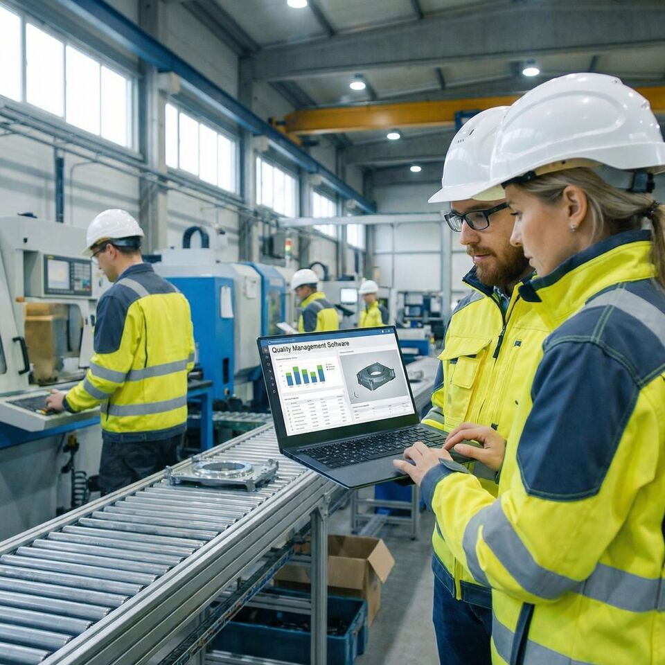 COLOUR-IMAGE_ehs-two-workers-using-quality-management-on-laptop_feb26