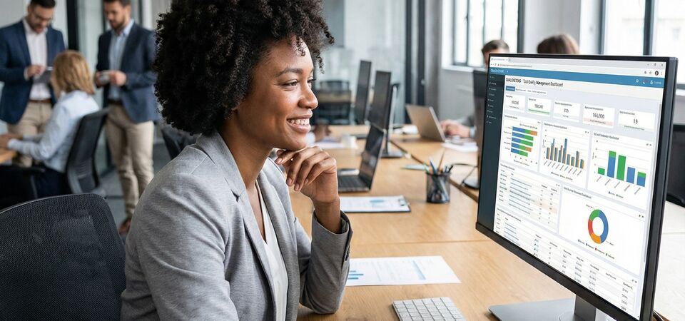 COLOUR-IMAGE_business-african-american-business-person-at-screen_feb26