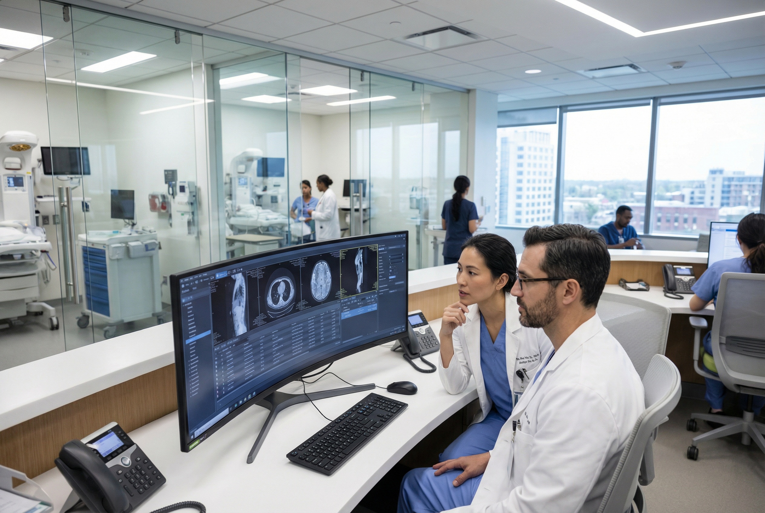 COLOUR-IMAGE_healthcare-two-medical-doctors-in-a-modern-hospital_feb26