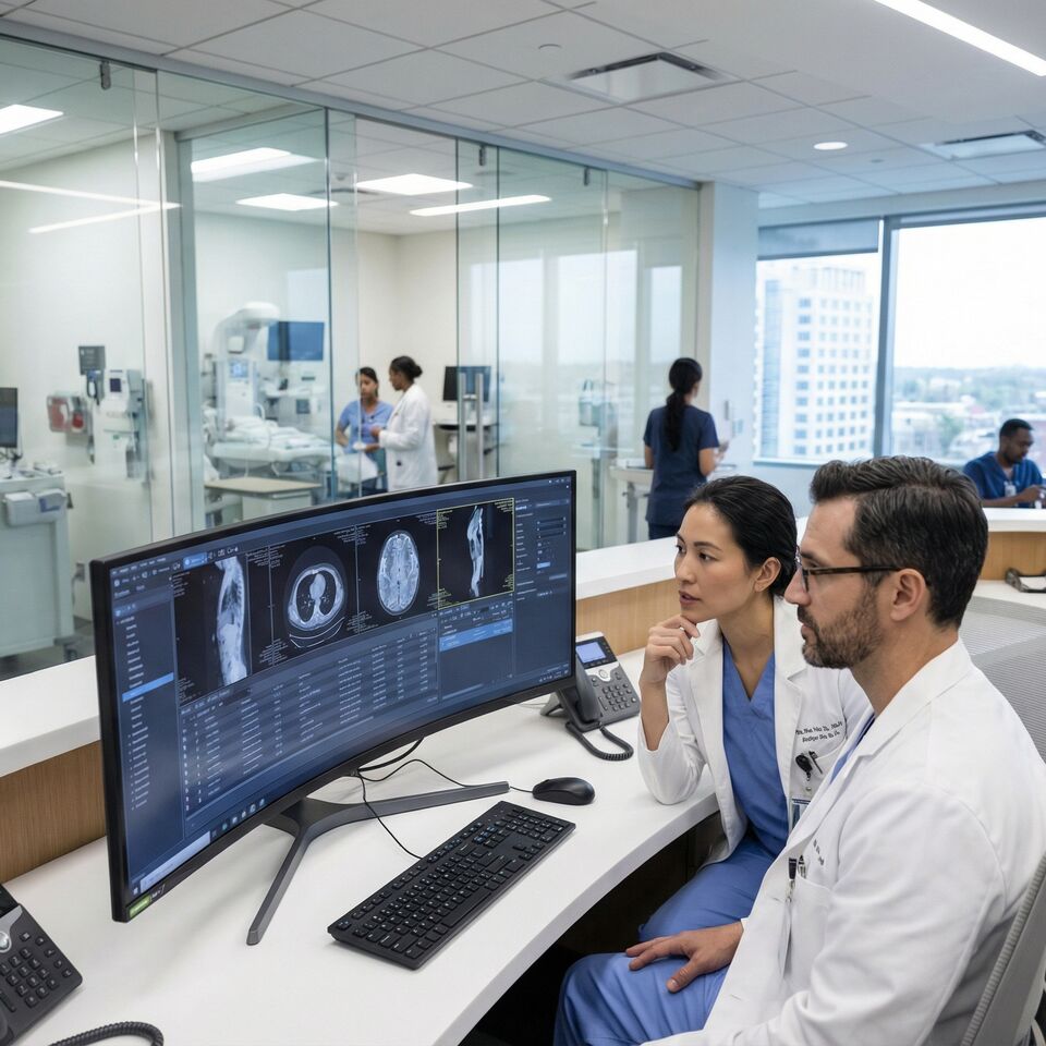 COLOUR-IMAGE_healthcare-two-medical-doctors-in-a-modern-hospital_feb26
