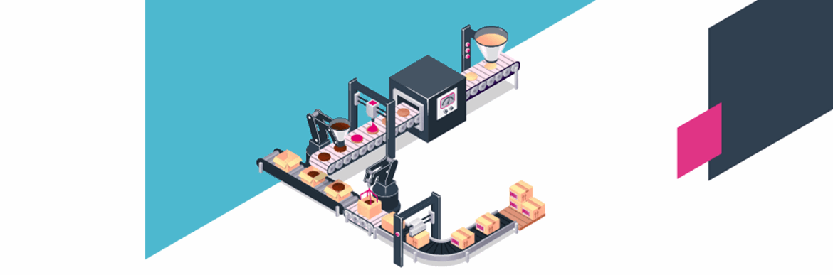 Image displaying the production of cakes in a factory