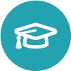 Icon showing graduation cap